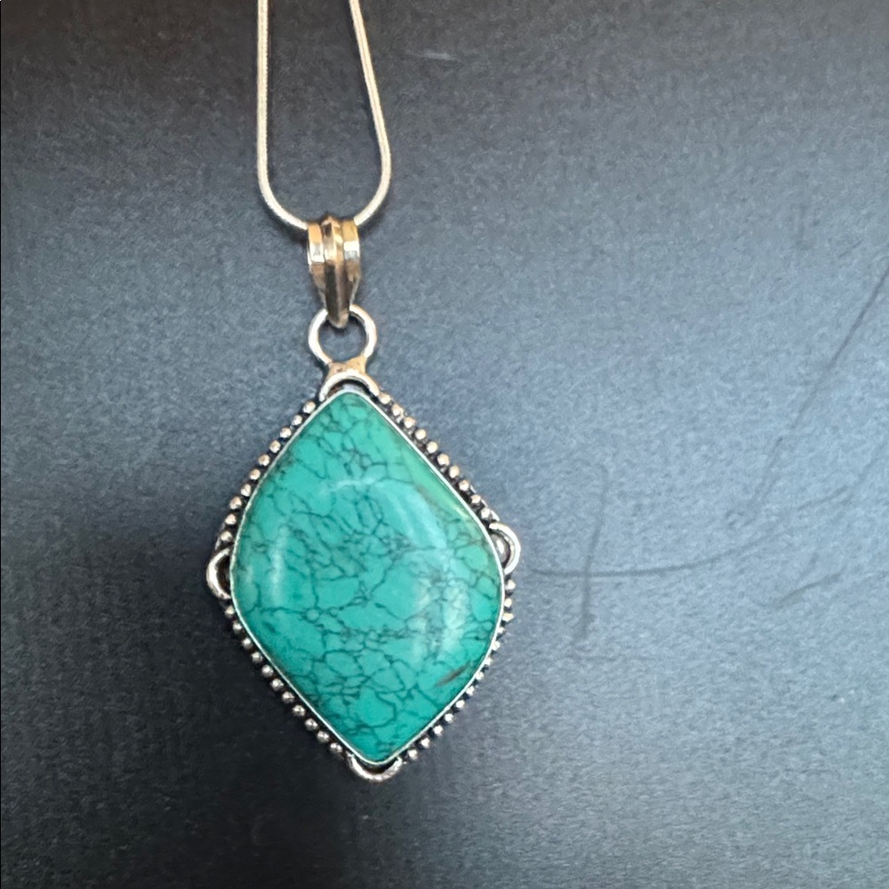 Silver Pendant with Turquoise Stone